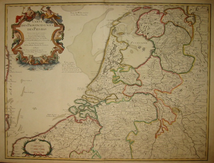 De l'Isle Guillaume (1675-1726) Carte des Provinces Unies des Pays Bas... 1720 ca. Parigi 